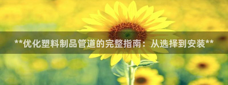 太阳集团电子游戏不朽的浪漫视频：**优化塑料制品管道的完整指